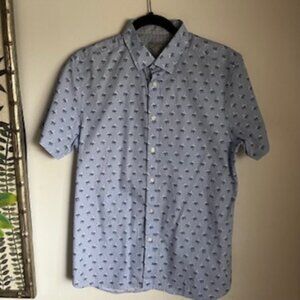 🧡3/15 TED BAKER LONDON Flamingo Short Sleeve Cotton Shirt Men's 4